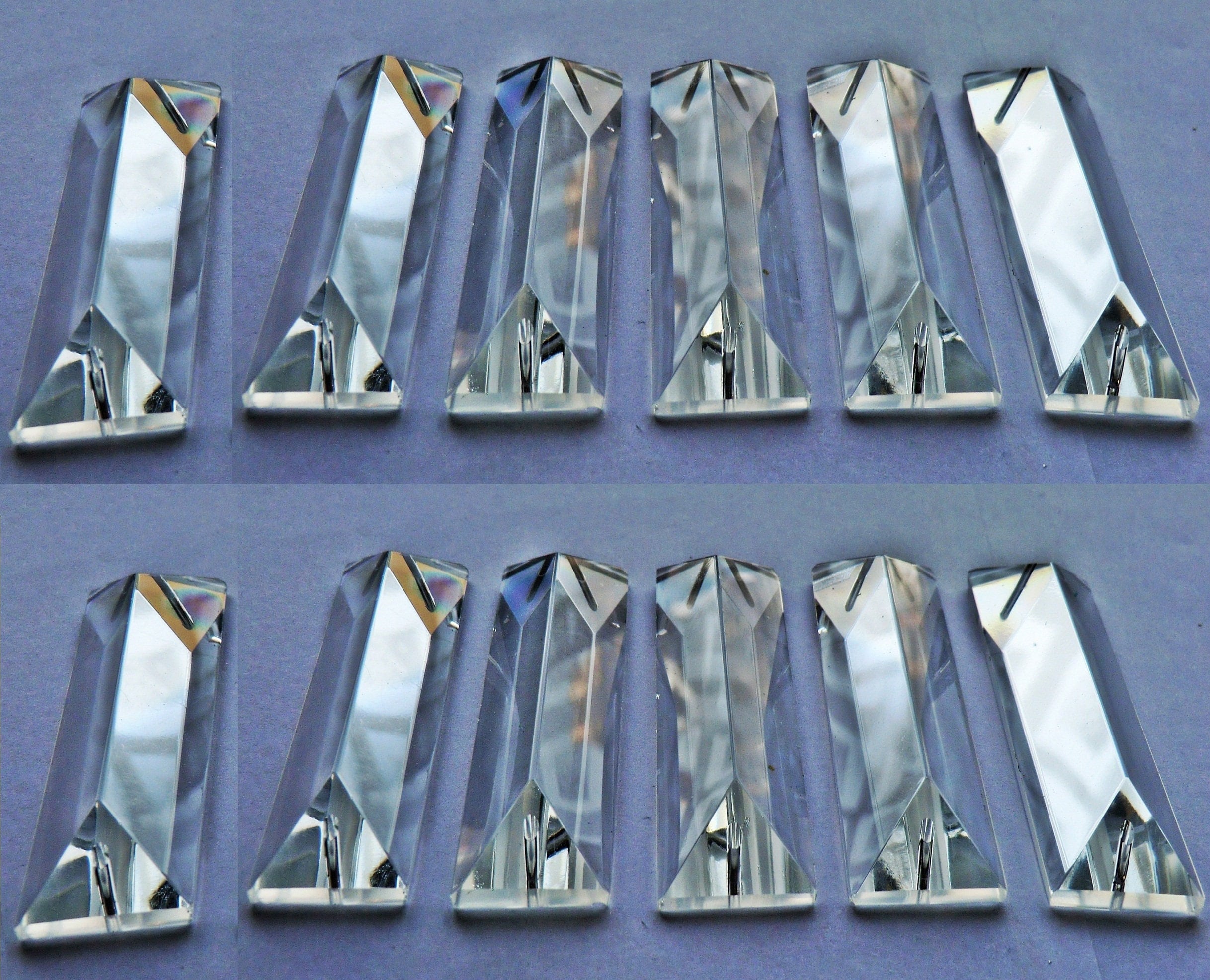 2Pcs 76m Colorful Chandelier Glass Crystal Lamp Prism Part Hanging Drop Pendant 