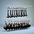 Jet Black 2" Leaf OR Orbs Chandelier Drops Cut Glass Crystals Droplets Prisms Beads Christmas Tree Wedding Light Lamp Spare Parts Crafts