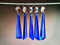 Cobalt Blue Chandelier Drops Glass Crystals Droplets Icicle Beads Art Deco Christmas Tree Wedding Decorations Crafts Lamp Spare Light Parts