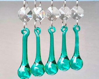 Aqua Marine 2" Orb Chandelier Sun Catchers Crystals Droplets Beads Christmas Tree Decorations Vintage Wedding Prisms Drops Light Lamp Parts