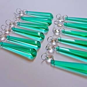 3" Aqua Marine Chandelier Drops Glass Crystals Droplets Icicle Beads Christmas Tree Vintage Wedding Decoration Crafts Lamp Spare Light Parts image 7