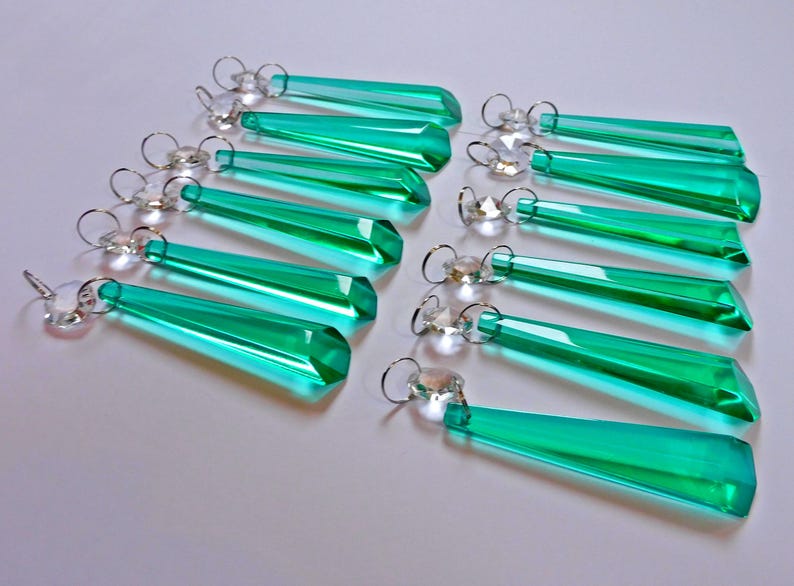 3" Aqua Marine Chandelier Drops Glass Crystals Droplets Icicle Beads Christmas Tree Vintage Wedding Decoration Crafts Lamp Spare Light Parts image 7