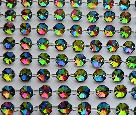 100 14mm Octagon Emerald Green Chandelier Drops Parts Cut Glass Crystals Droplets Beads Christmas Tree Ornaments Vintage Chic Wedding Decorations 100 14mm Octagon Emerald Green Chandelier Drops Parts Cut Glass Crystals Droplets Beads Christmas Tree Ornaments Vintage Chic Wedding Decorations