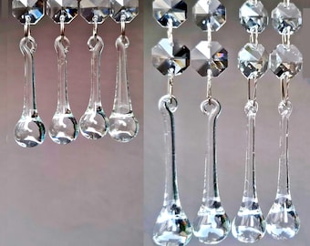 2" or 3" Chandelier Drops Glass Crystals Droplets Light Parts Orb Beads Vintage Christmas Wishing Wishing Tree Wedding Decoration Feng Shui