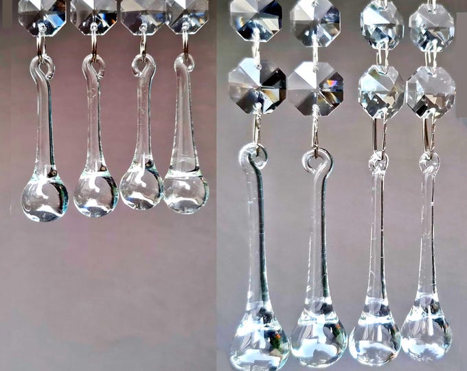 2" or 3" Chandelier Drops Glass Crystals Droplets Light Parts Orb Beads Vintage Christmas Wishing Wishing Tree Wedding Decoration Feng Shui