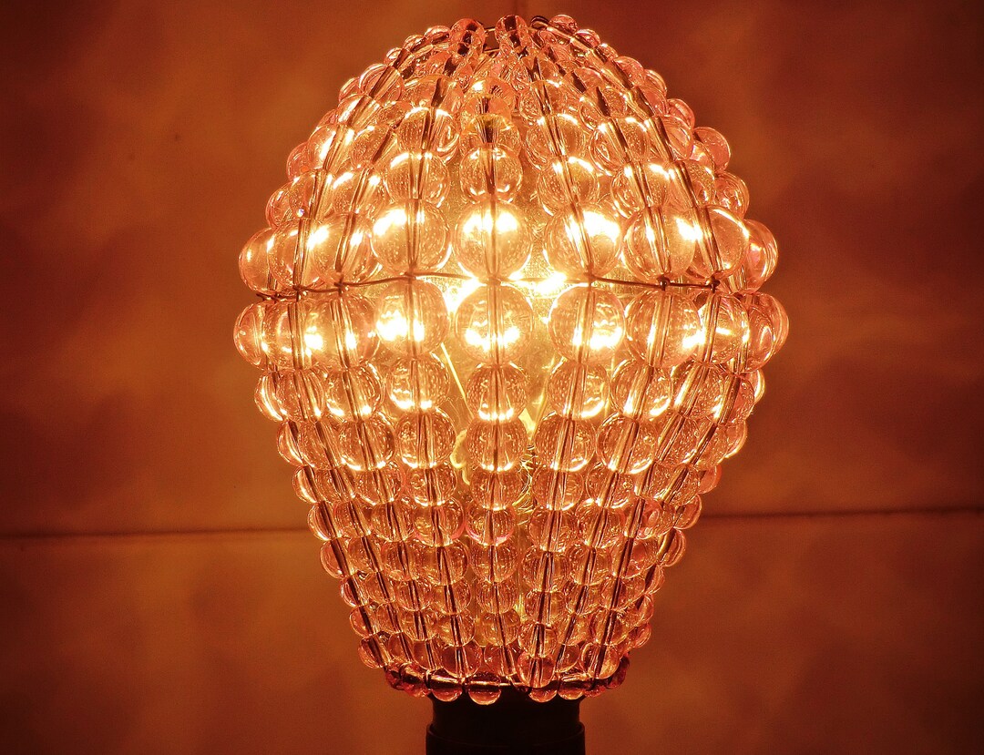 Pink Crystal Chandelier Inspired Glass Bead Lightbulb GLS Bulb Etsy