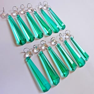 3" Aqua Marine Chandelier Drops Glass Crystals Droplets Icicle Beads Christmas Tree Vintage Wedding Decoration Crafts Lamp Spare Light Parts image 3