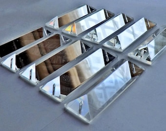 Chandelier Vintage Light Drops Cut Glass Oblong Coffin Prism Crystals Baguette Droplets Beads Christmas Tree Wedding Decorations Light Parts