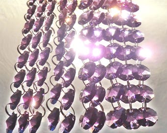 14mm Octagonal Purple Chandelier Light Lamp Parts Drops Glass Crystals Droplets Beading Beads Christmas Tree Wedding Decorations Garlands