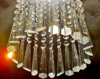 Chandelier Vintage Drops Glass 3" Icicles Prisms Crystals Droplets Beads Retro Christmas Tree Wedding Decorations Light Lamp Crafts Parts
