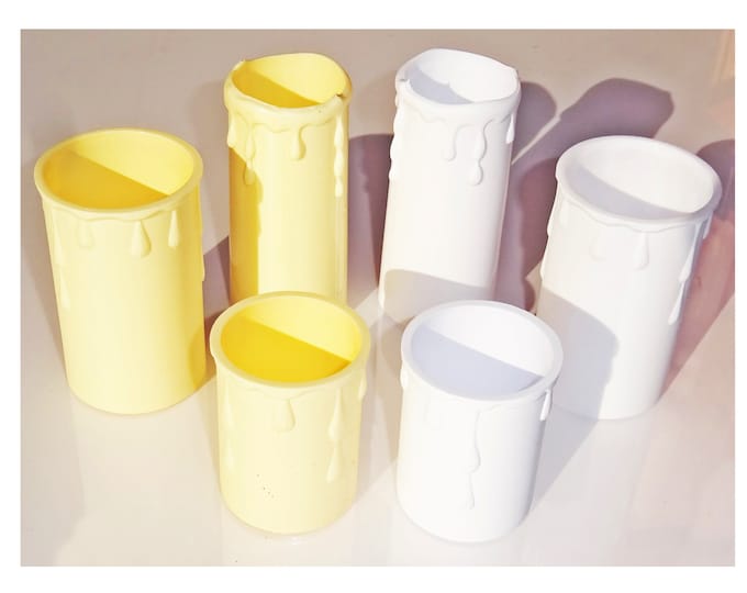 Set of 5 Plastic Candle Drips Bulb Sleeve Covers for Pendant Chandelier or Wall Lights Antique Retro Style New Lamp Light Replacement Parts