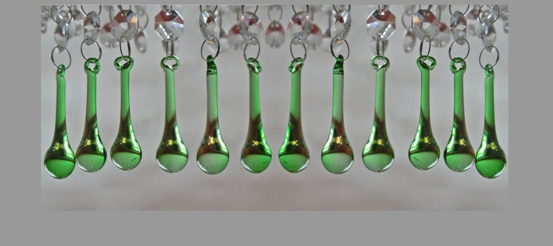 5 CHANDELIER GLASS CRYSTALS DROPS ORB BEADS DROPLETS LIGHT LAMP PARTS PRISM DECO