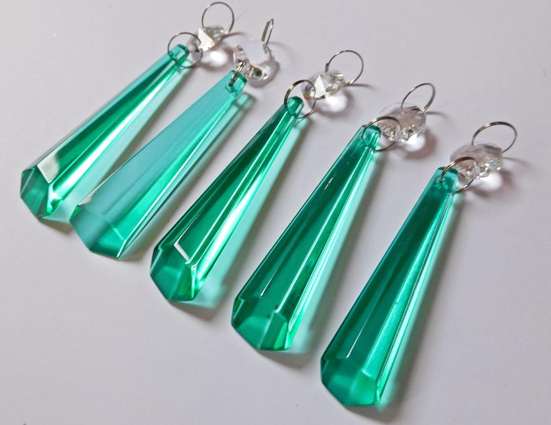3" Aqua Marine Chandelier Drops Glass Crystals Droplets Icicle Beads Christmas Tree Vintage Wedding Decoration Crafts Lamp Spare Light Parts image 11