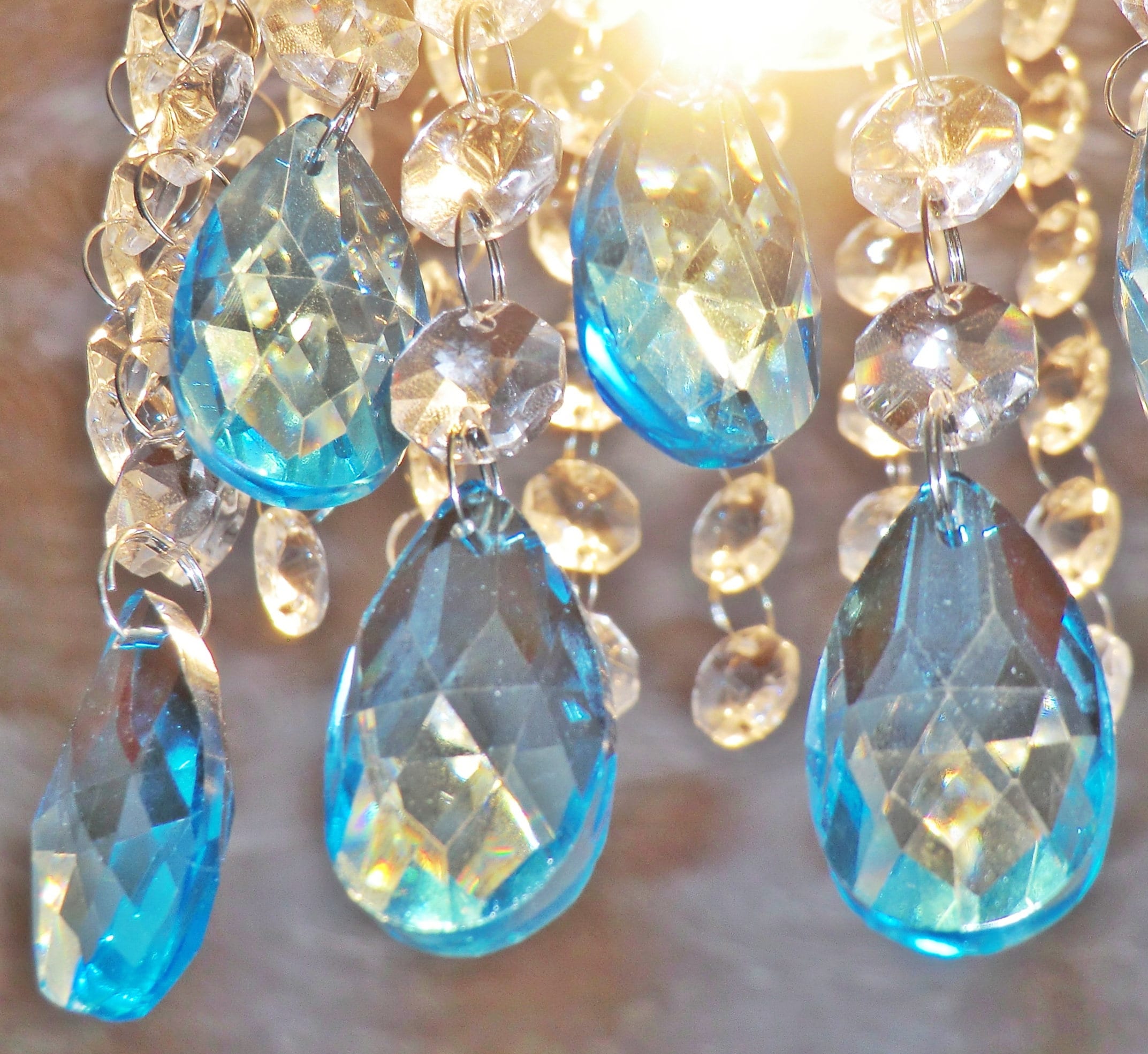 25 Pastel Color Chandelier Drops Glass Crystals Shabby Prisms Chic Mix