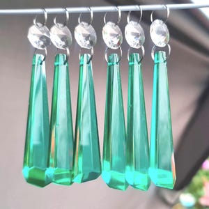 3" Aqua Marine Chandelier Drops Glass Crystals Droplets Icicle Beads Christmas Tree Vintage Wedding Decoration Crafts Lamp Spare Light Parts image 5