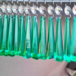 3" Aqua Marine Chandelier Drops Glass Crystals Droplets Icicle Beads Christmas Tree Vintage Wedding Decoration Crafts Lamp Spare Light Parts image 12