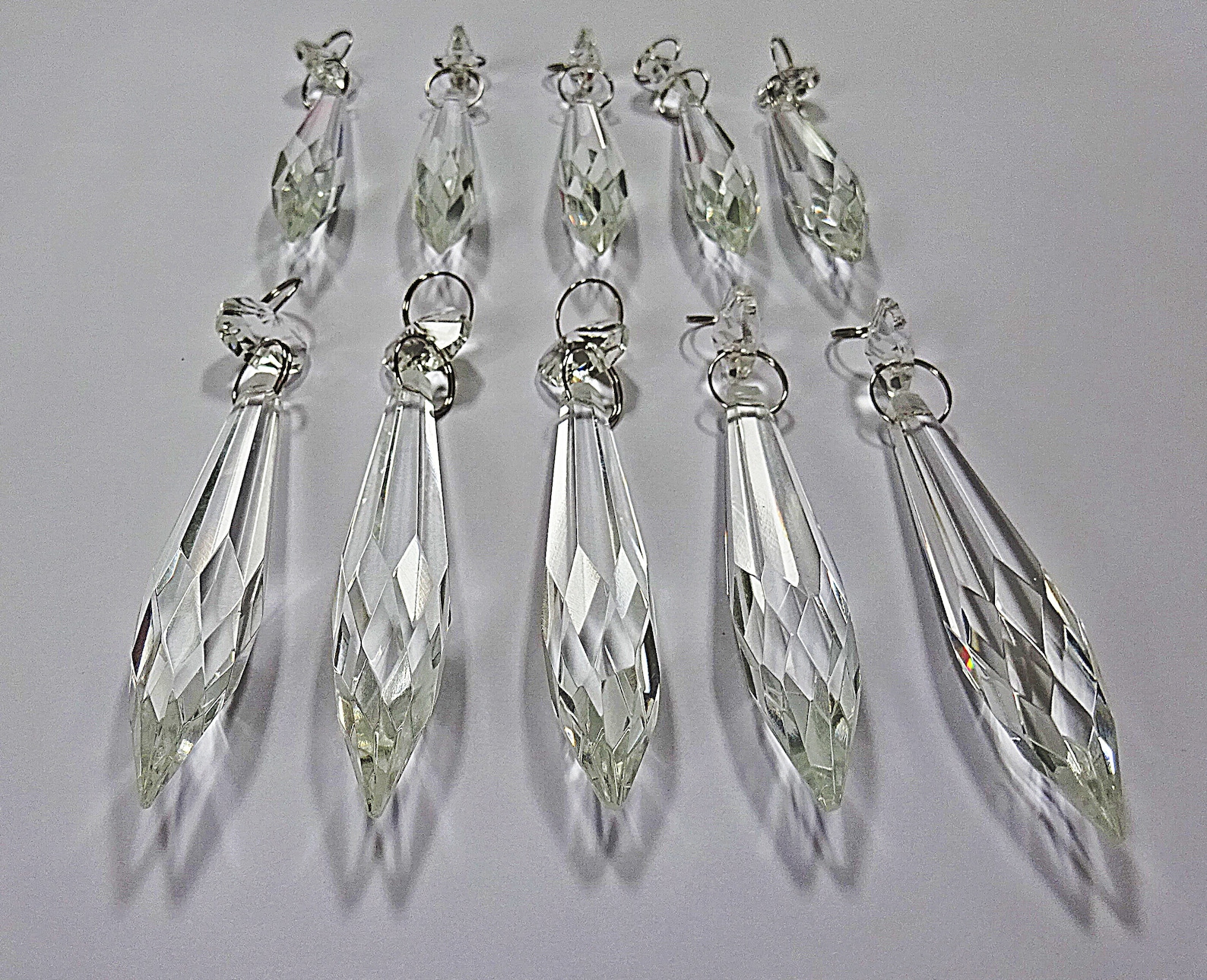 BronaGrand 20pcs 38mm Replacement Clear Chandelier Icicle Crystal Prisms Octogan Crystal Bead for Lamp Decoration