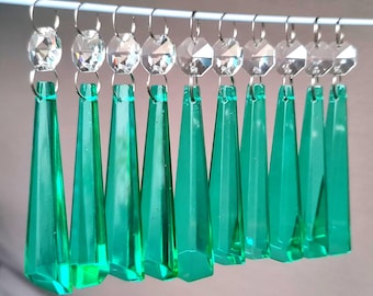 3" Aqua Marine Chandelier Drops Glass Crystals Droplets Icicle Beads Christmas Tree Vintage Wedding Decoration Crafts Lamp Spare Light Parts