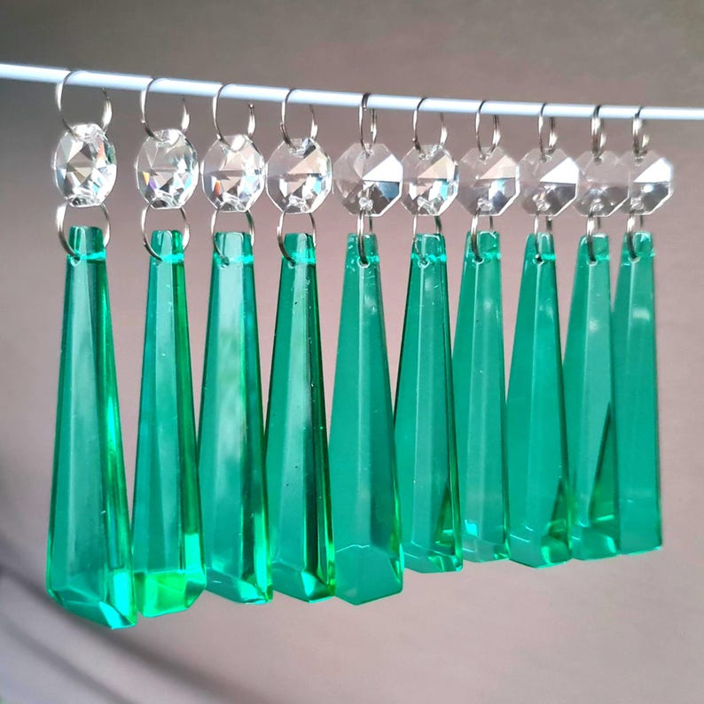 3" Aqua Marine Chandelier Drops Glass Crystals Droplets Icicle Beads Christmas Tree Vintage Wedding Decoration Crafts Lamp Spare Light Parts image 2