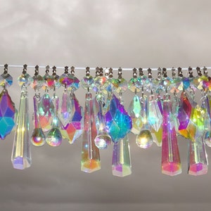 25 Aurora Borealis AB Chandelier Drops Glass Crystals Droplets Beads Christmas Tree Wedding Garden Patio Decoration Crafts Light Lamp Parts image 8