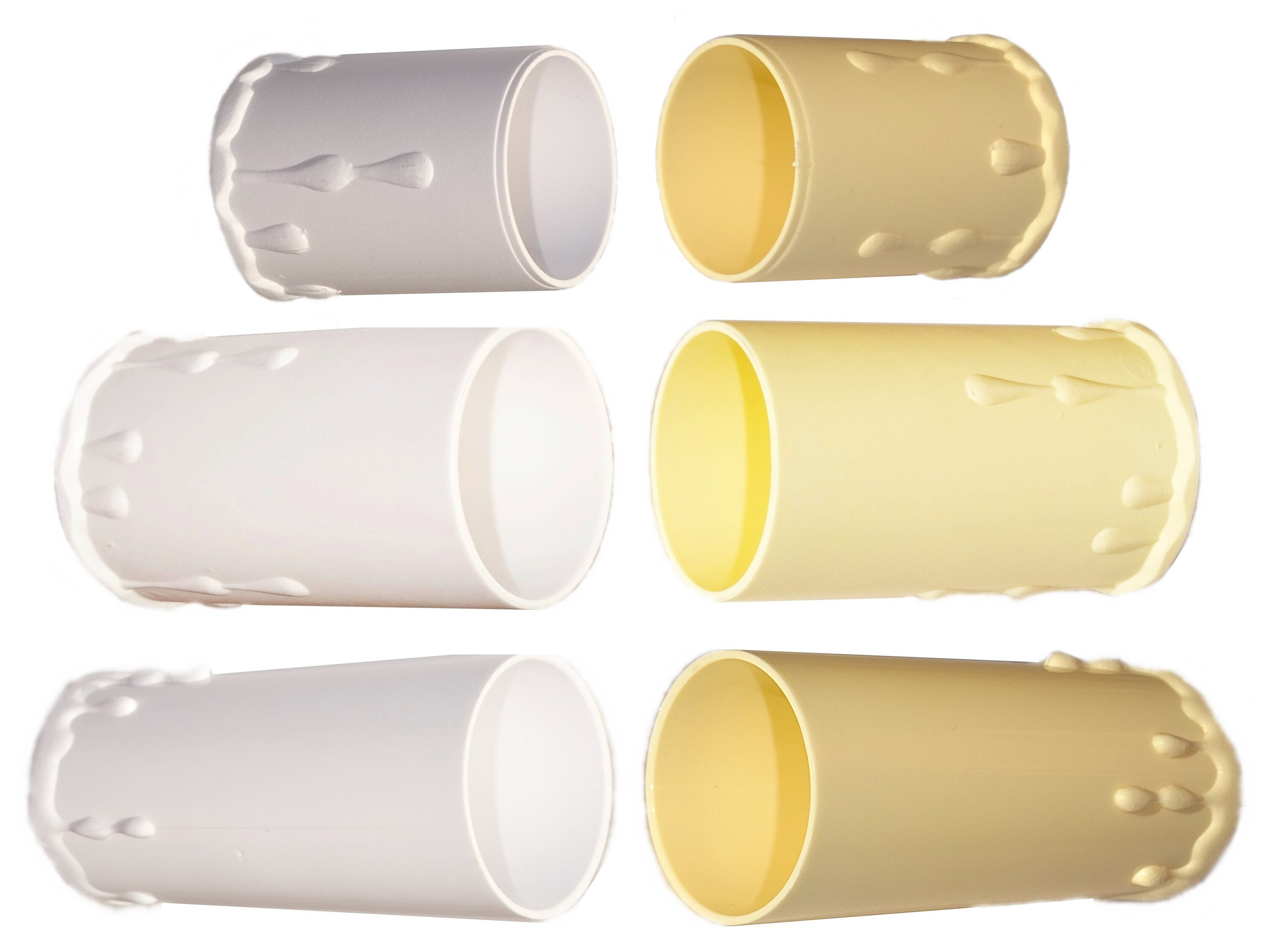 12x Ivory Drip Candle Sleeves – Wax Effect, 70mm X 27mm, For Chandelier Bulbs