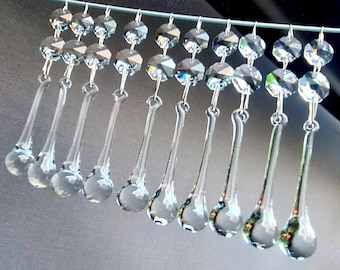 3" Chandelier Drops Glass Crystals Droplets Light Parts Orb Beads Vintage Christmas Wishing Wishing Tree Wedding Decoration Retro Lamp Parts