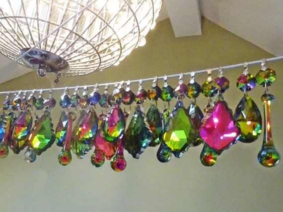 Sets of Vitrail Vintage Colour AB Chandelier Drops Glass Crystals Droplets Beads Christmas Tree Wedding Decoration Gothic Light Lamp Parts Etsy
