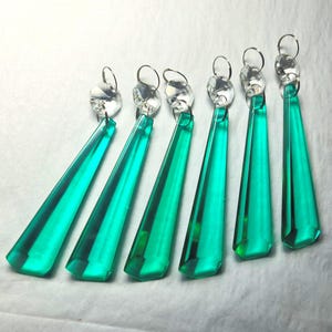 3" Aqua Marine Chandelier Drops Glass Crystals Droplets Icicle Beads Christmas Tree Vintage Wedding Decoration Crafts Lamp Spare Light Parts image 14