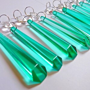 3" Aqua Marine Chandelier Drops Glass Crystals Droplets Icicle Beads Christmas Tree Vintage Wedding Decoration Crafts Lamp Spare Light Parts image 6