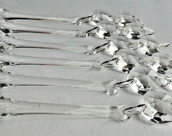 3" Chandelier Drops Glass Crystals Droplets Light Parts Orb Beads Vintage Christmas Wishing Wishing Tree Wedding Decoration Retro Lamp Parts