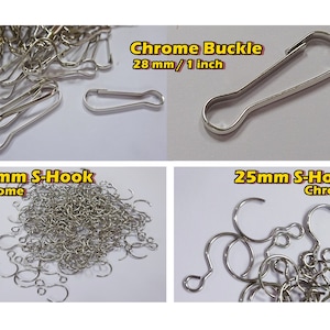 Hook & Buckle Metal Chandelier Links to Hang Chains of Crystals Drops Lamp Beads Prisms Garlands Chrome Silver Crafts Hanging Display Parts