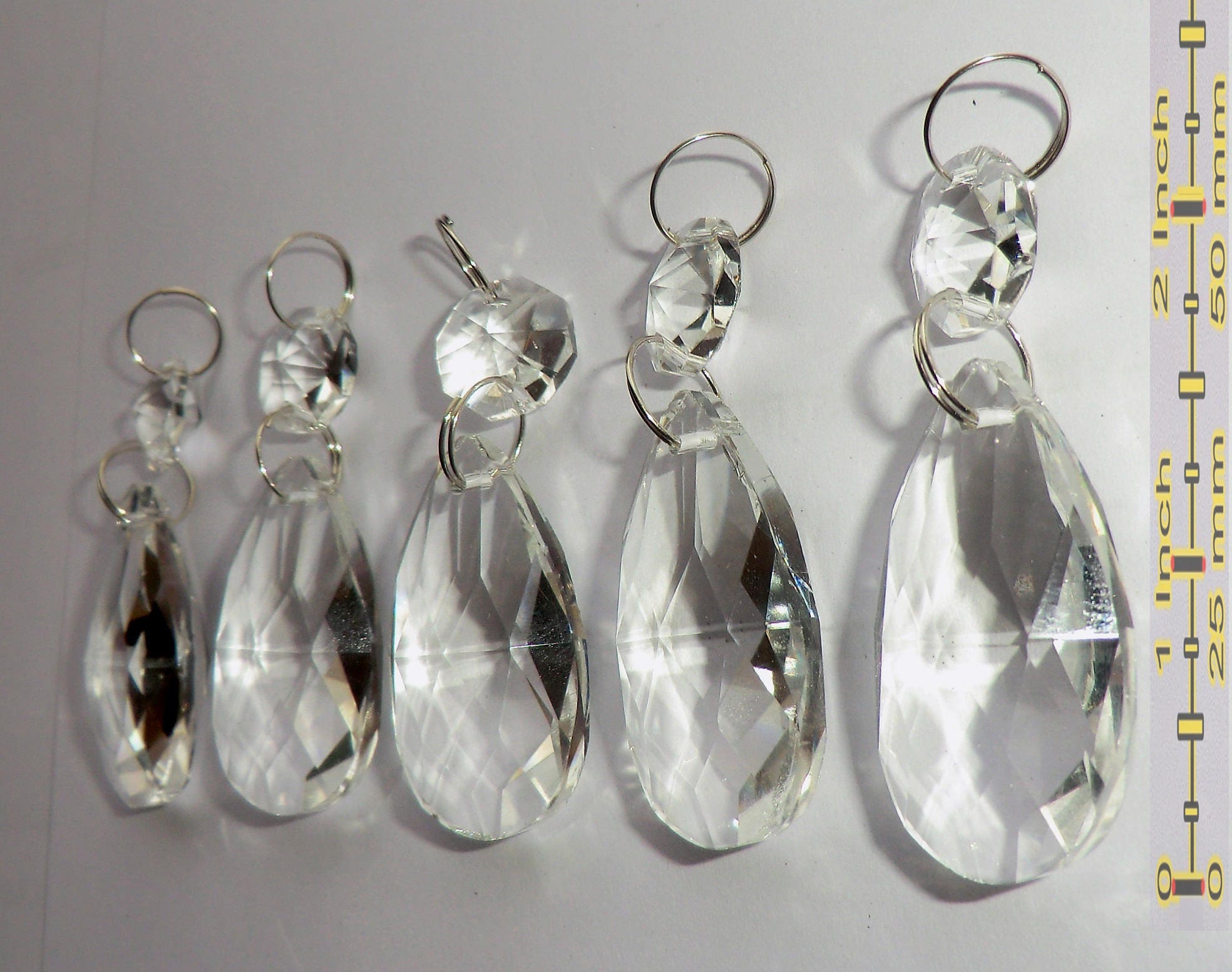 Chandelier Drops Clear Glass Crystals Droplets Oval Almond Beads Chandelier Drops Clear Glass Crystals Droplets Oval Almond Beads Prisms Lamp Light Parts Pendant Tree Wedding Decorations Chic