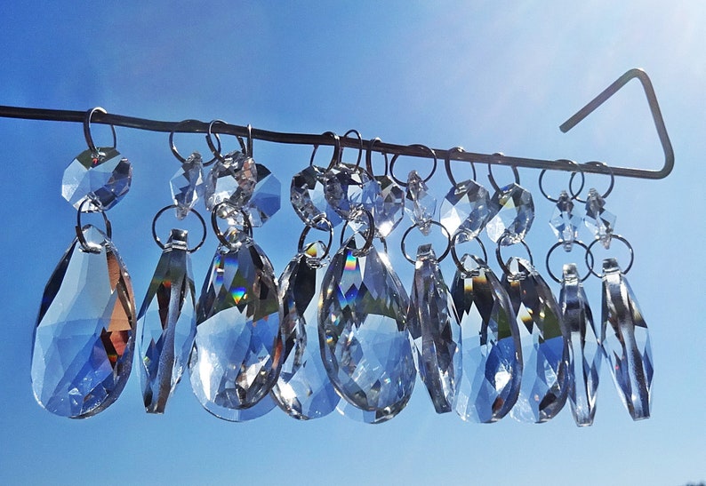 Chandelier Drops Clear Glass Crystals Droplets Facet Oval Etsy UK
