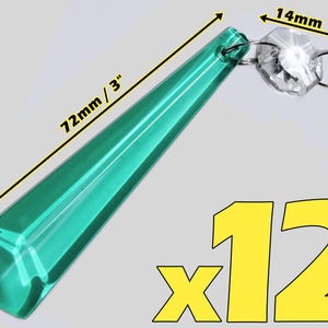 3" Aqua Marine Chandelier Drops Glass Crystals Droplets Icicle Beads Christmas Tree Vintage Wedding Decoration Crafts Lamp Spare Light Parts 12 Pieces