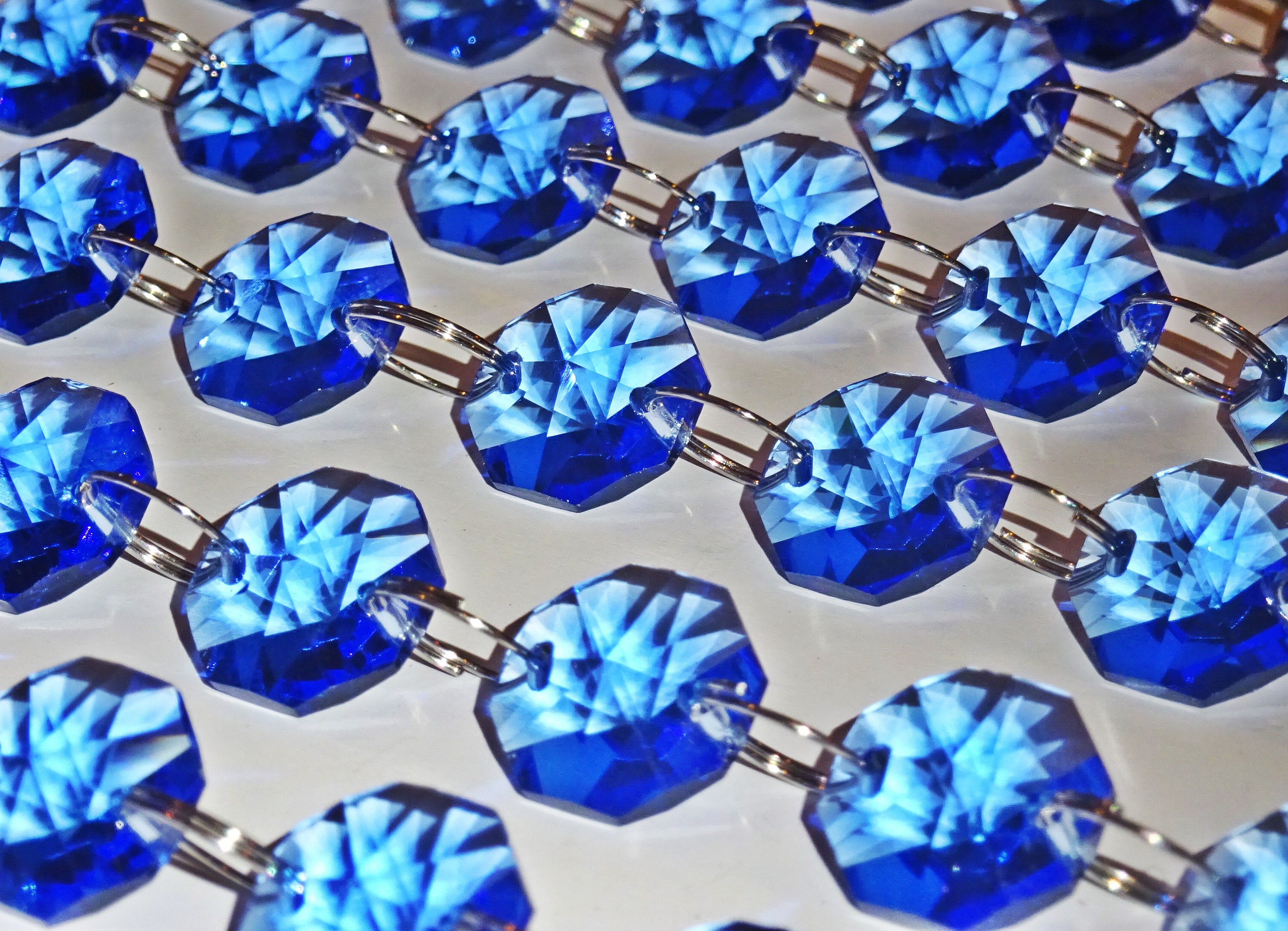 1 Yard Crystal 14mm Octagon Beads Diamond Garland Glass Wedding Chandelier Parts