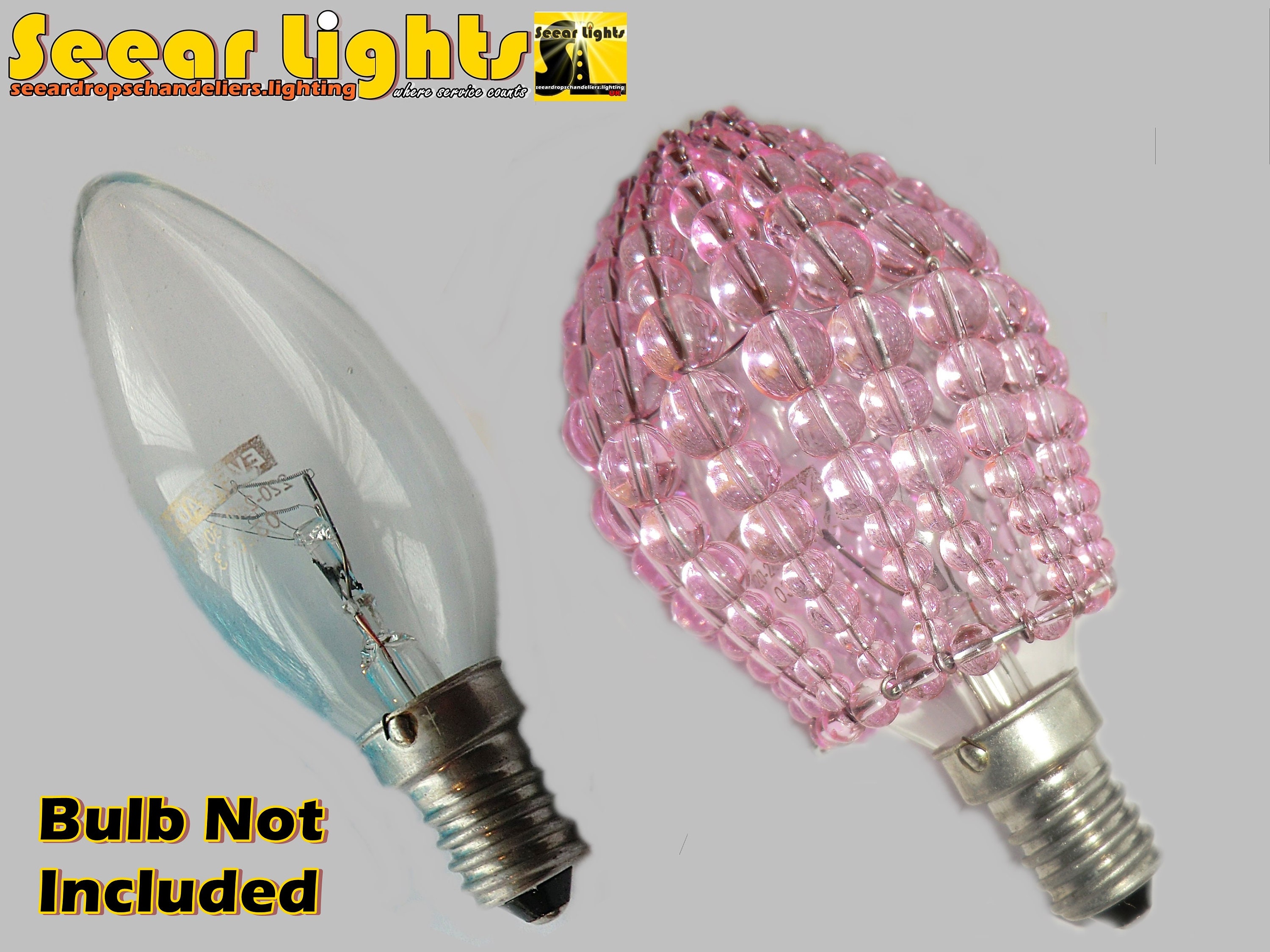 Crystal Chandelier Inspired Glass Bead Lightbulb Candle Size Bulb Cover
