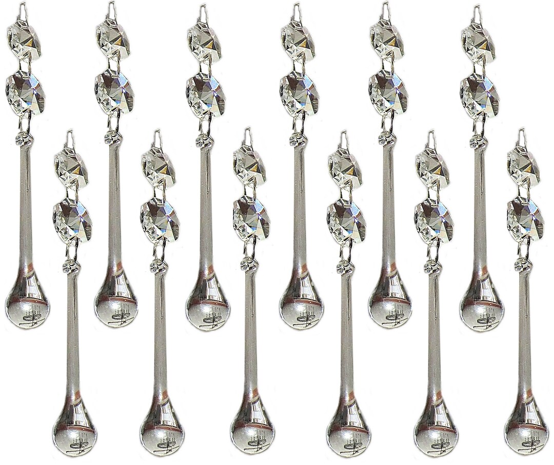 3 Chandelier Drops Glass Crystals Droplets Light Parts Orb Beads
