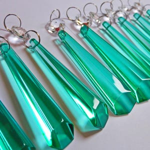 3" Aqua Marine Chandelier Drops Glass Crystals Droplets Icicle Beads Christmas Tree Vintage Wedding Decoration Crafts Lamp Spare Light Parts image 13
