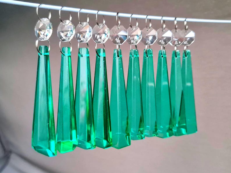 3" Aqua Marine Chandelier Drops Glass Crystals Droplets Icicle Beads Christmas Tree Vintage Wedding Decoration Crafts Lamp Spare Light Parts image 8