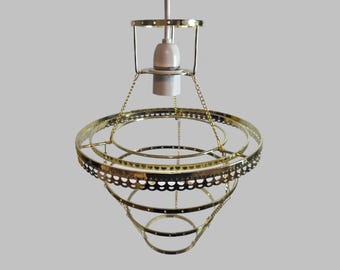 Four Tier Brass Chandelier Lampshade Frame Skeleton For Making Unique Hanging Light Easy to Fit Shade Pendant Make Your Own Ceiling Lamp