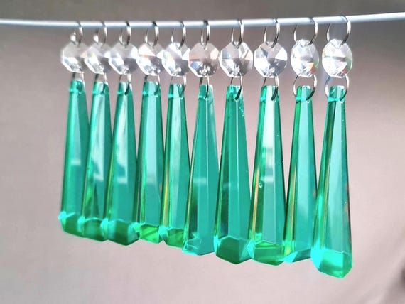3" Aqua Marine Chandelier Drops Glass Crystals Droplets Icicle Beads Christmas Tree Vintage Wedding Decoration Crafts Lamp Spare Light Parts