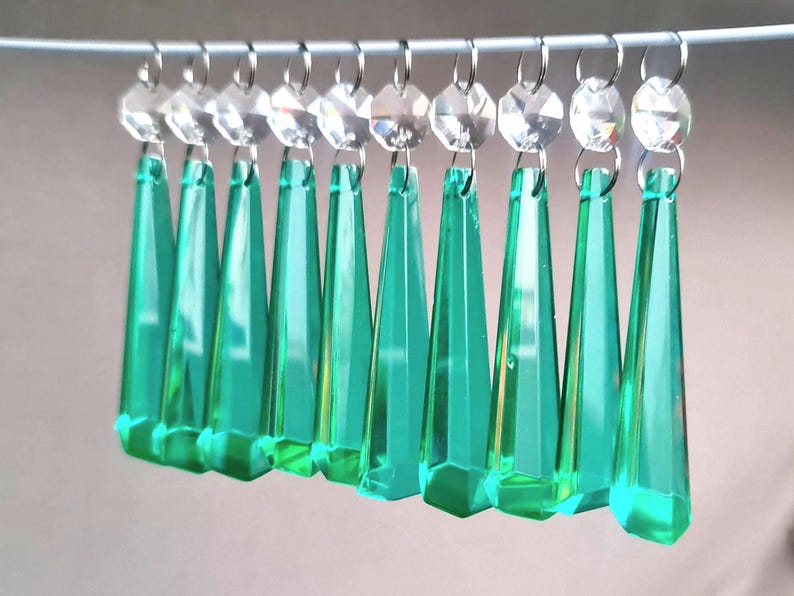 3" Aqua Marine Chandelier Drops Glass Crystals Droplets Icicle Beads Christmas Tree Vintage Wedding Decoration Crafts Lamp Spare Light Parts image 1