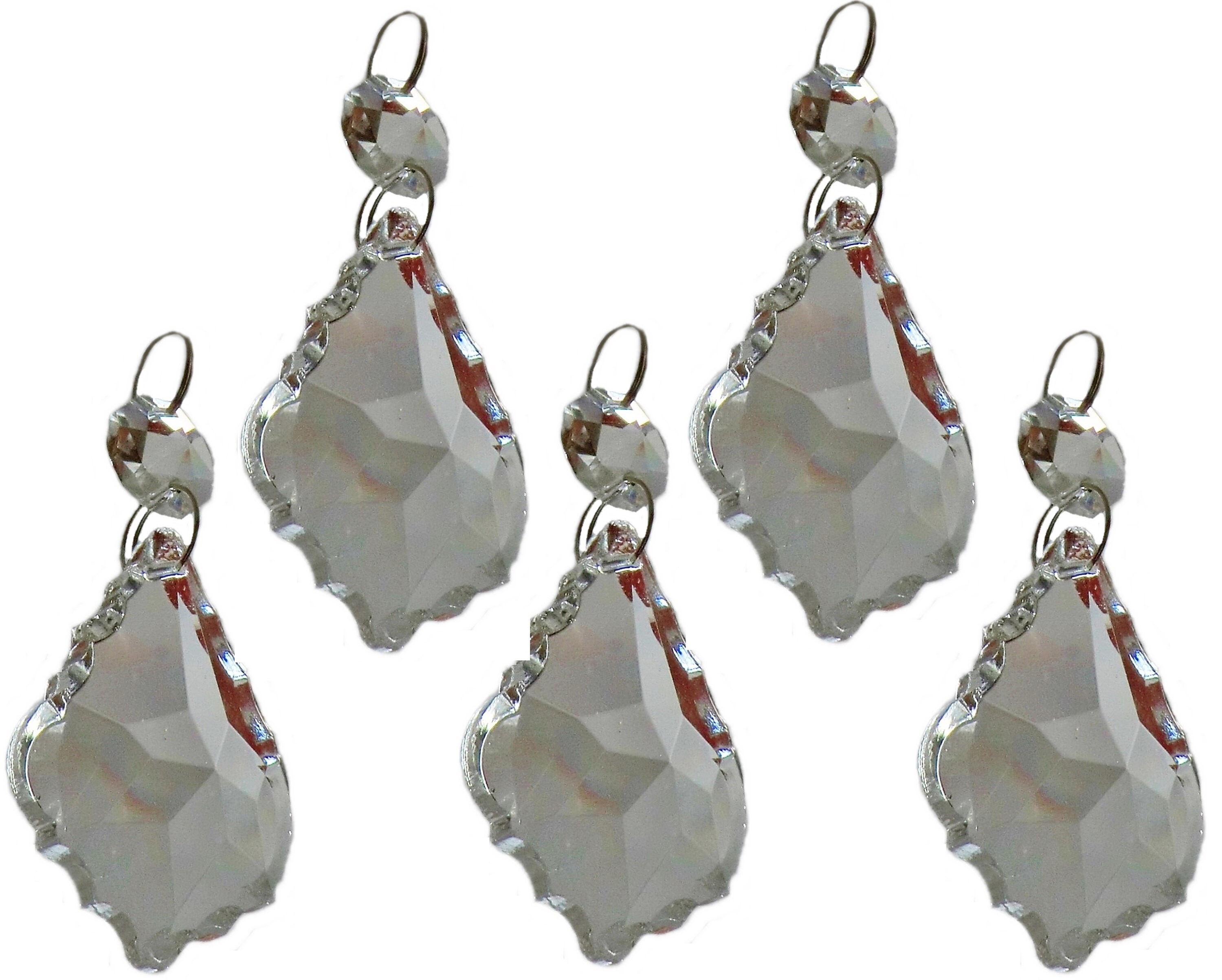 thumbnail image 2 of Nuptio 20 Pcs Crystal Teardrop Prisms - 38mm Maple Leaf Style For Chandeliers & Decor 2 of 11