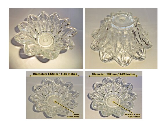 Chandelier Bobeche Deep Bowl Drip Tray Thick Cut Glass Light Image 0