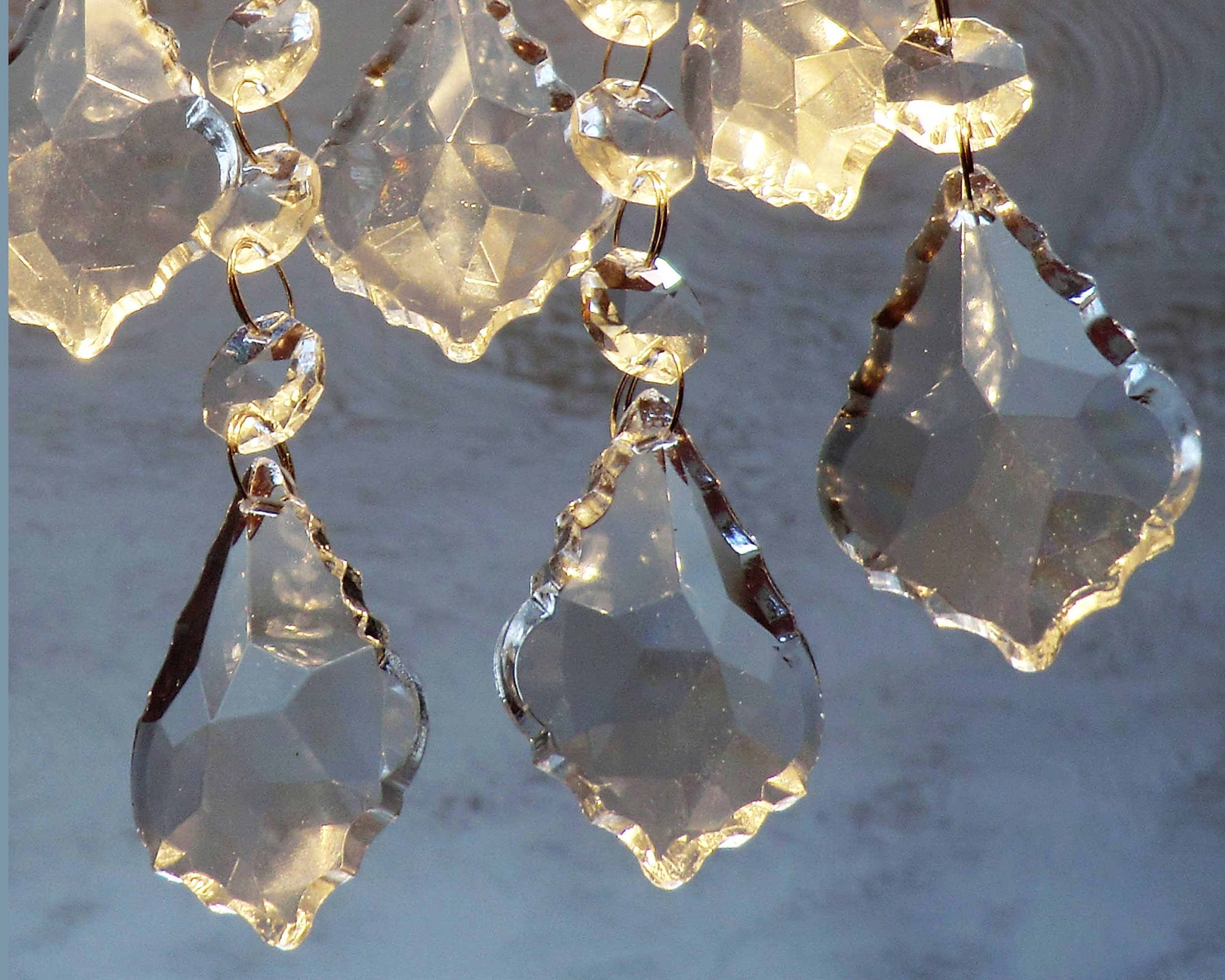 Chandelier Drops Clear Glass Crystals Droplets Lamp Light Etsy