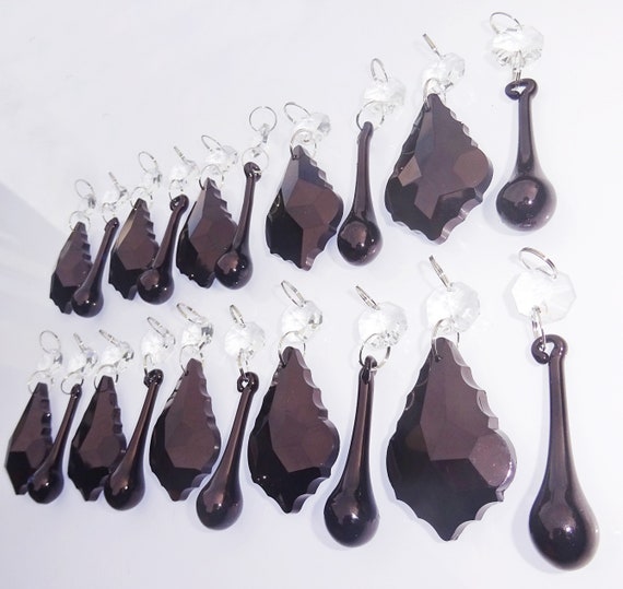 20 Jet Black Gothic Chandelier Drops Glass Crystals Droplets - Jet Black Gothic Crystal Chandelier 20 Jet Black Gothic Chandelier Drops Glass Crystals Droplets - Jet Black Gothic Crystal Chandelier