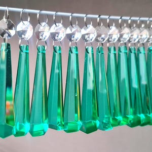 3" Aqua Marine Chandelier Drops Glass Crystals Droplets Icicle Beads Christmas Tree Vintage Wedding Decoration Crafts Lamp Spare Light Parts image 10