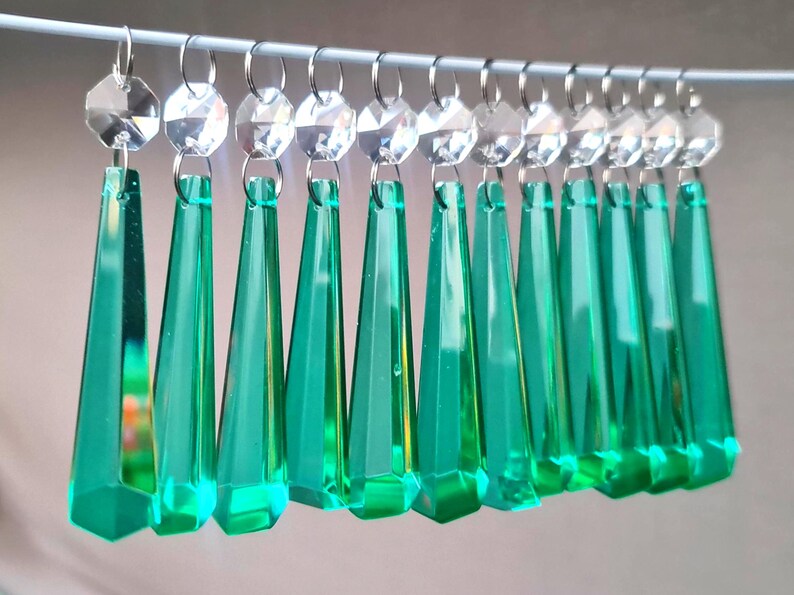3" Aqua Marine Chandelier Drops Glass Crystals Droplets Icicle Beads Christmas Tree Vintage Wedding Decoration Crafts Lamp Spare Light Parts image 10