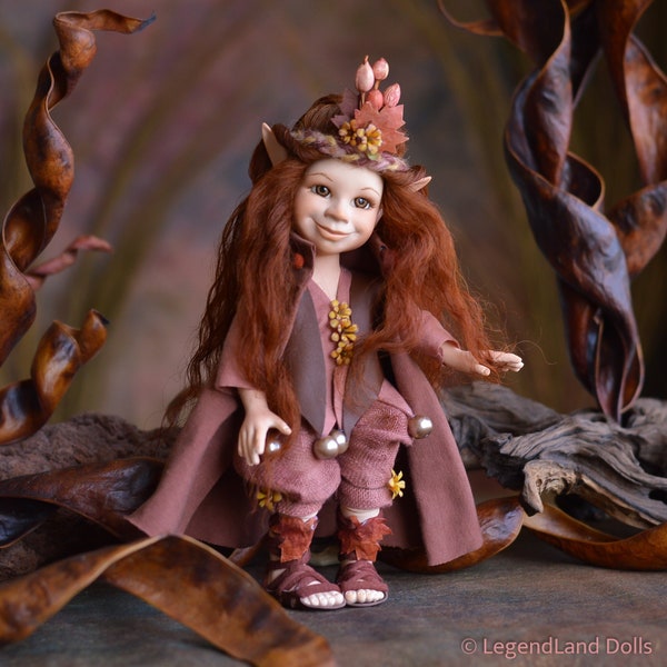 Little BJD doll: LALITA ravishing elf little girl - poseable porcelain doll - special forest interior decoration