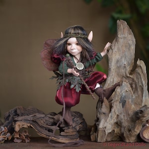 XENODIKÉ Fairy Doll with whip: Handmade Poseable Porcelain BJD Art Doll